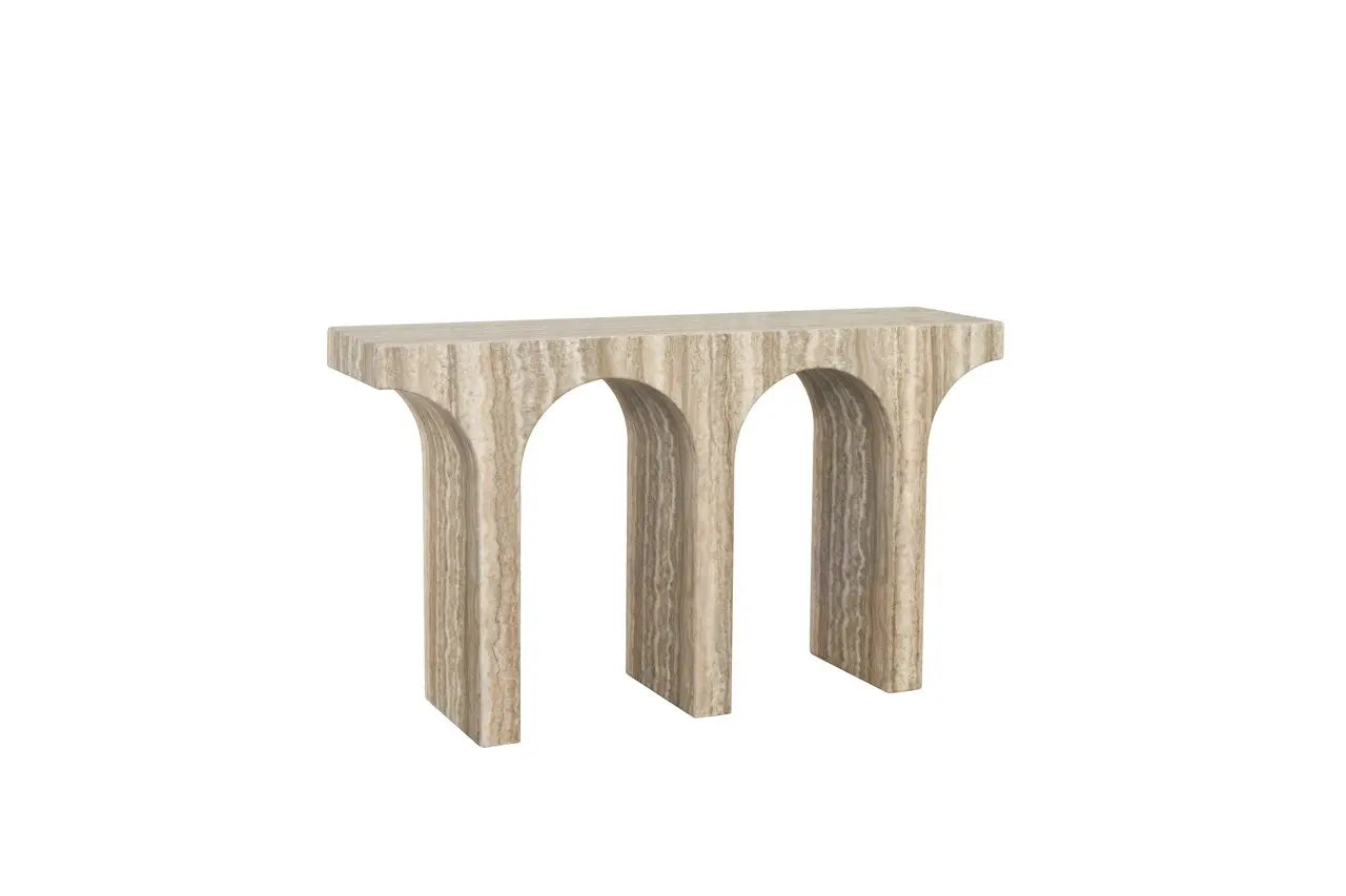 Console Dulce grey faux travertine