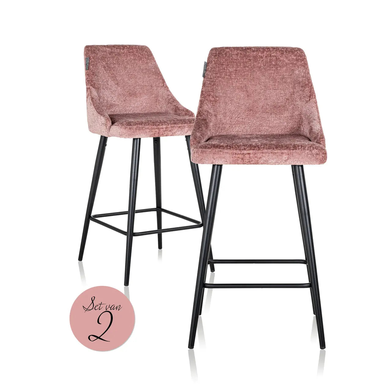 Counter stool Brooke rose chenille (Set of 2)