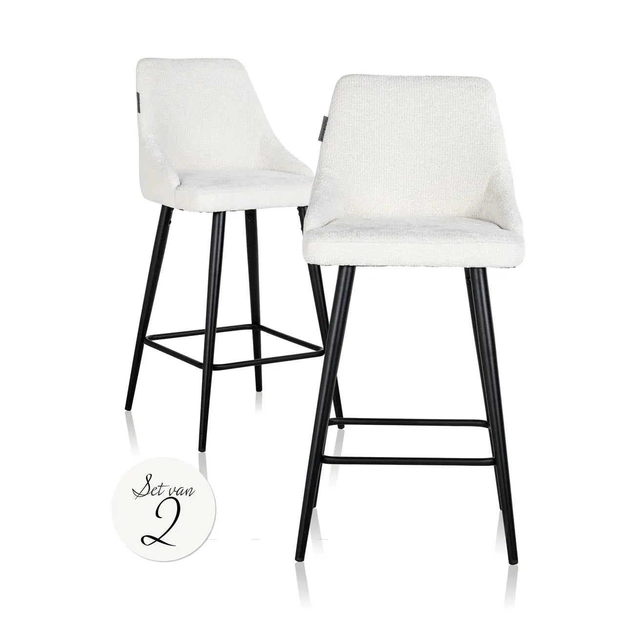 Counter stool Brooke white unicorn (Set of 2)