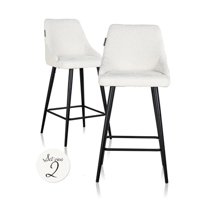 Counter stool Brooke white unicorn (Set of 2)