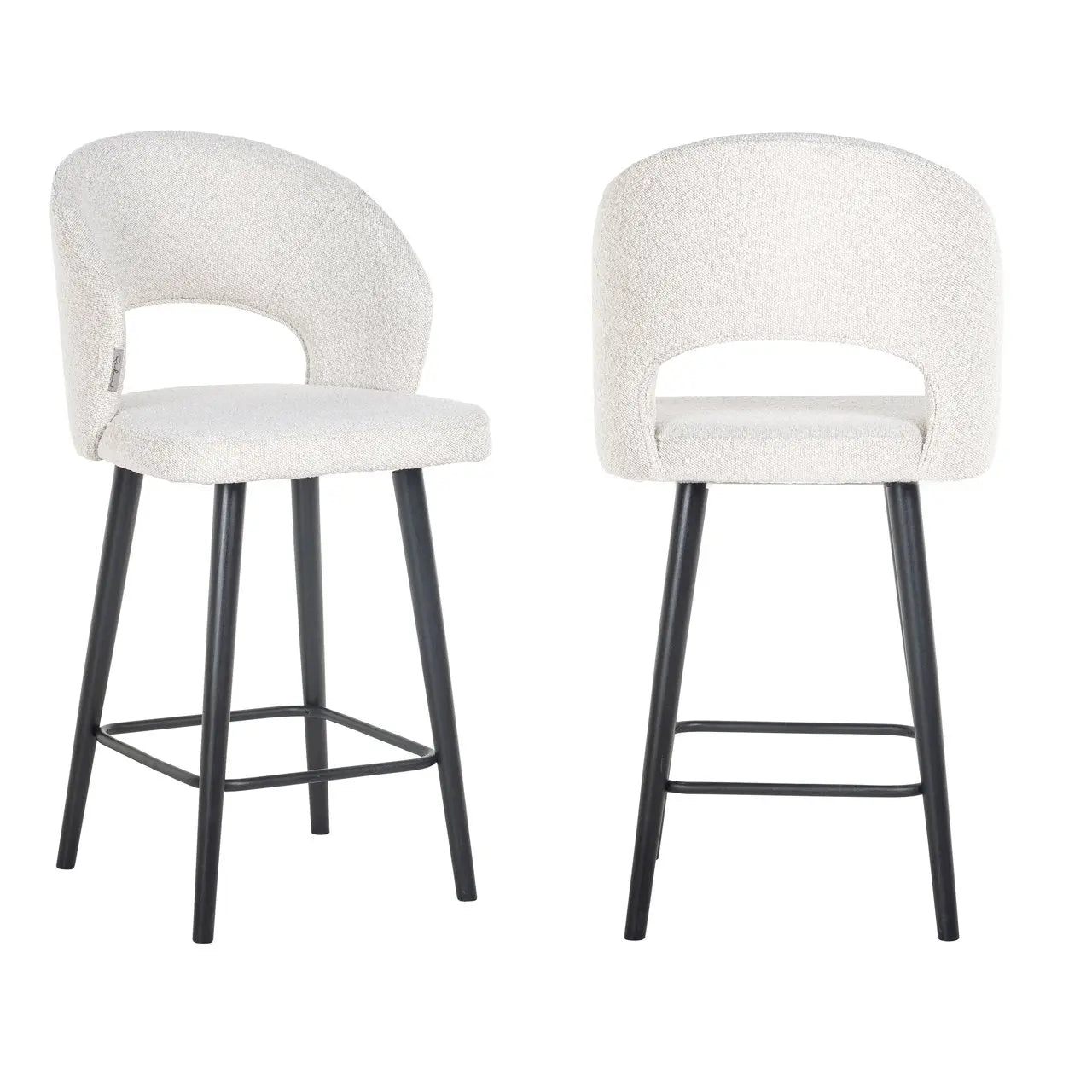 Counter stool Savoy white bouclé