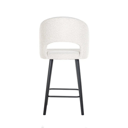 Counter stool Savoy white bouclé