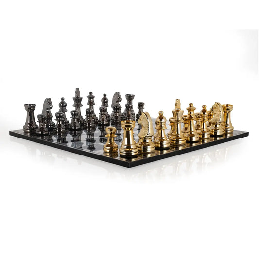 Decorative game Saray black/gold chessboard