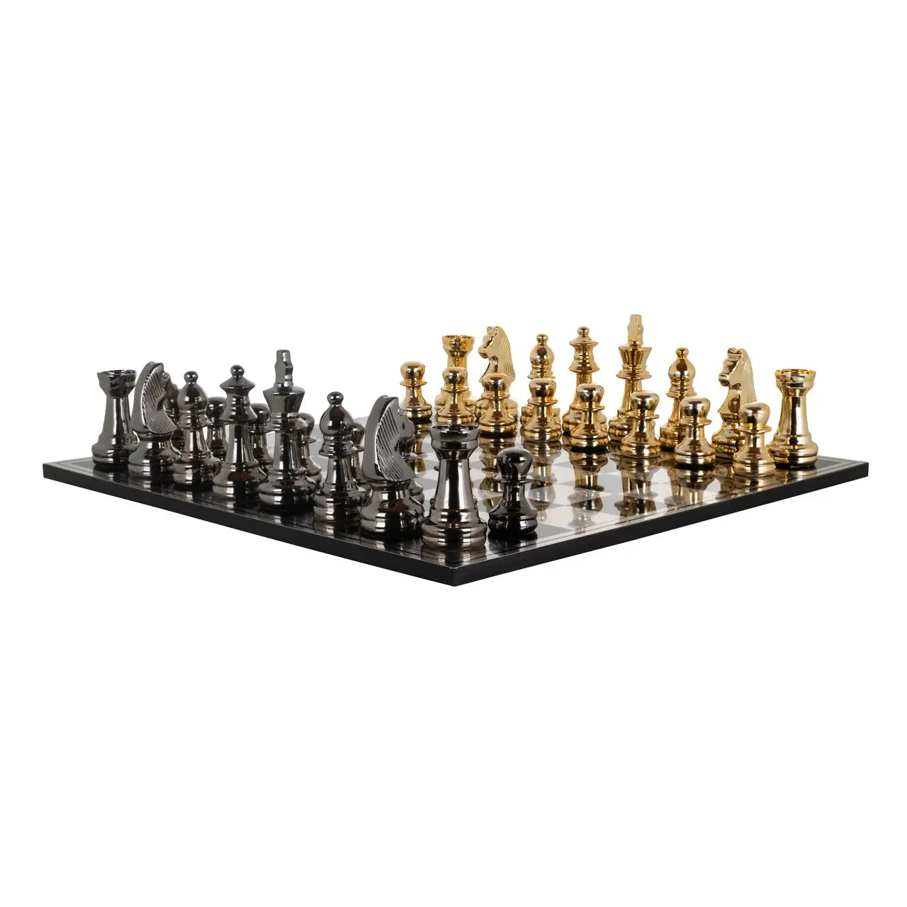 Decorative game Saray black/gold chessboard