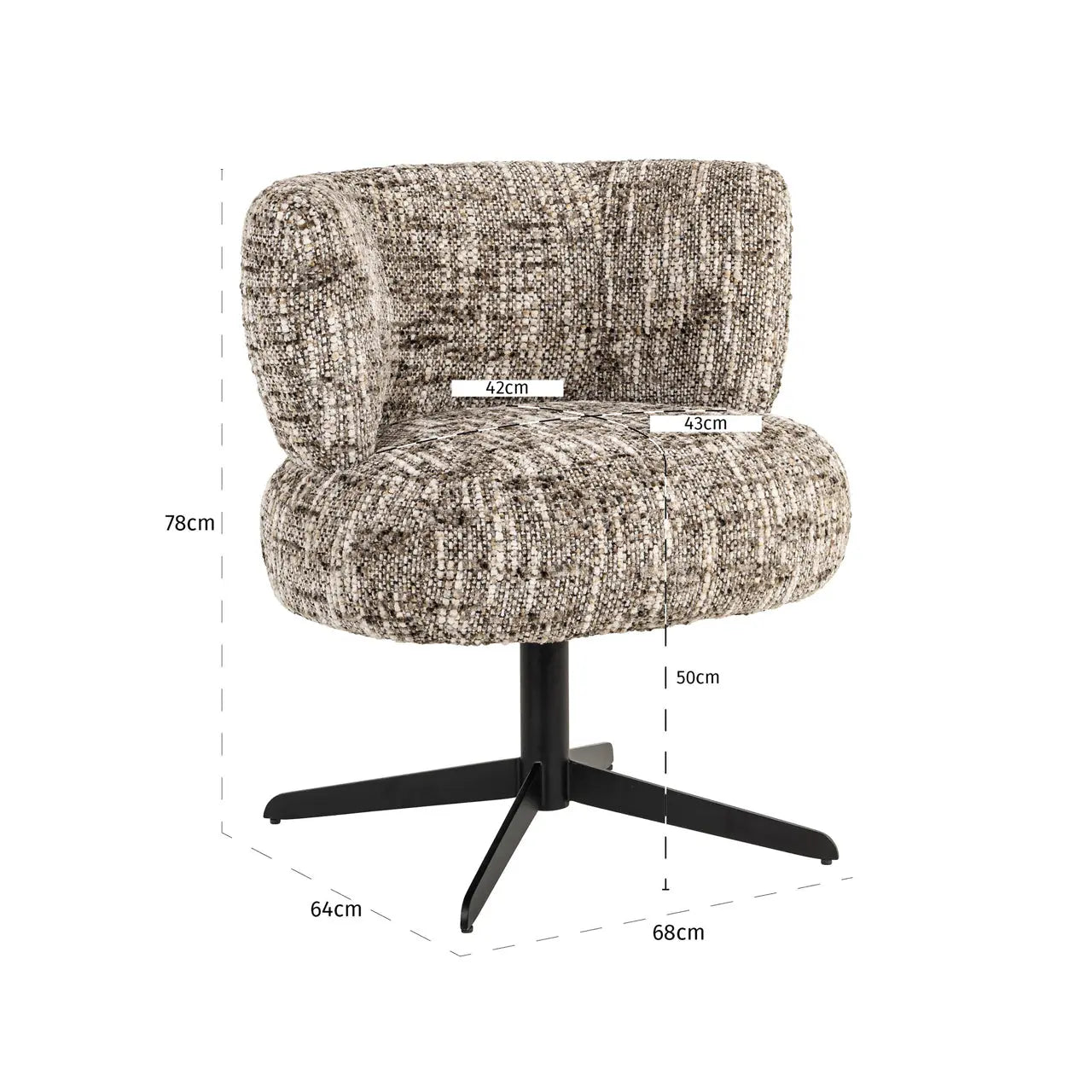 Dining chair Alexis brown omara swivel
