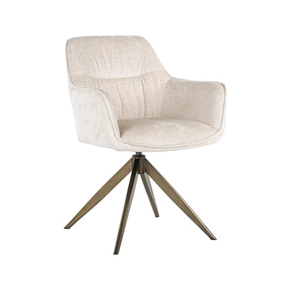 Dining chair Aline FR white chenille swivel fire retardant