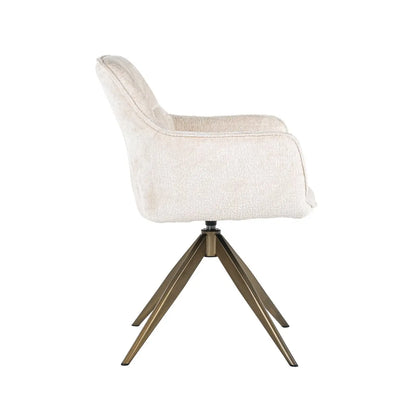 Dining chair Aline FR white chenille swivel fire retardant