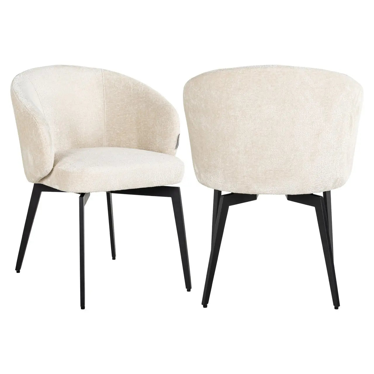 Dining chair Amphara FR white chenille fire retardant