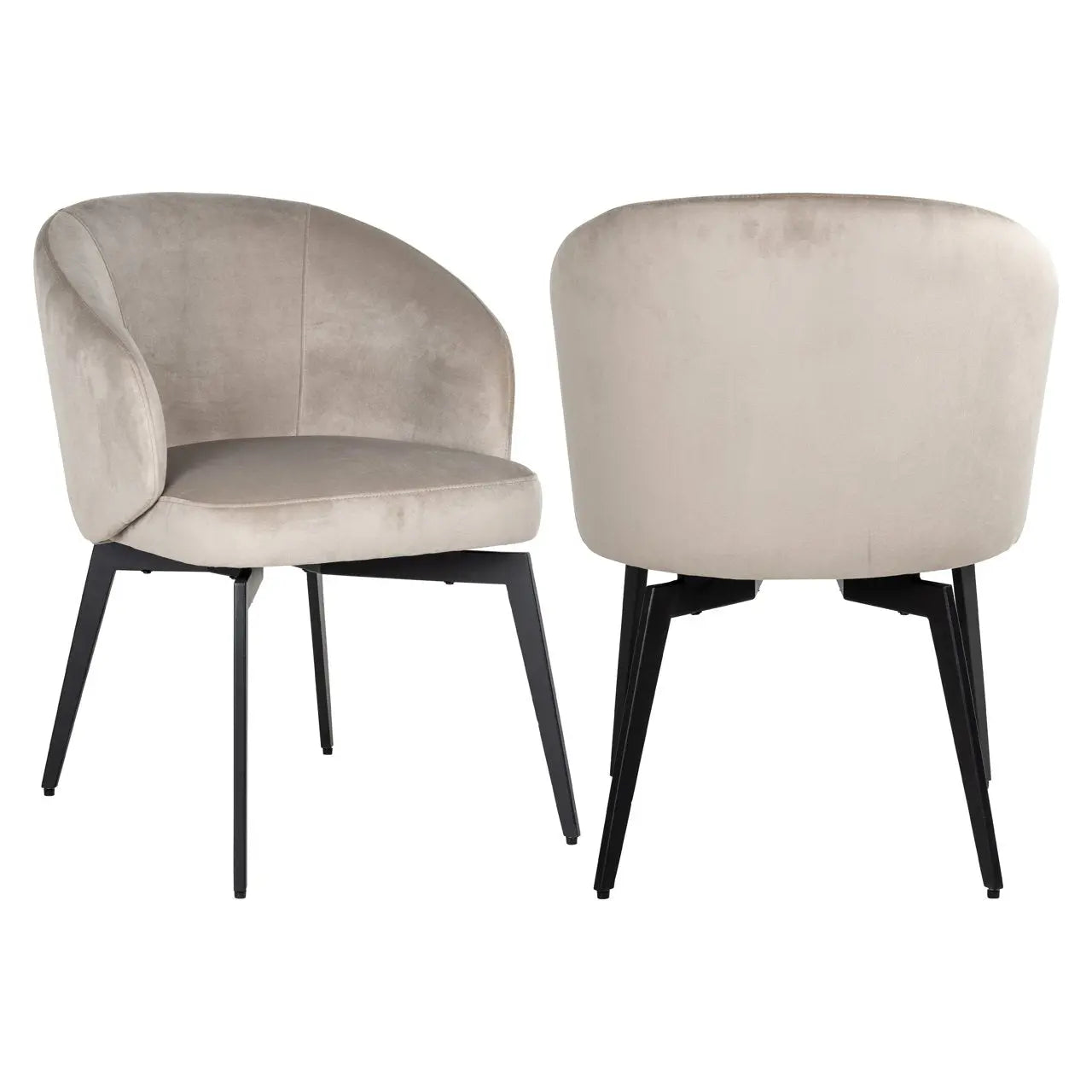Dining chair Amphara khaki velvet fire retardant