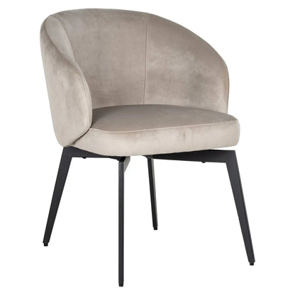 Dining chair Amphara khaki velvet fire retardant