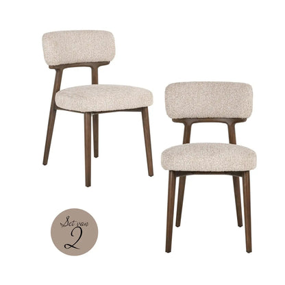 Dining chair Basker natural linear (Set of 2)