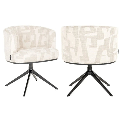Dining chair Cheyenne beige graffic swivel