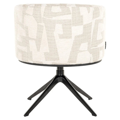 Dining chair Cheyenne beige graffic swivel