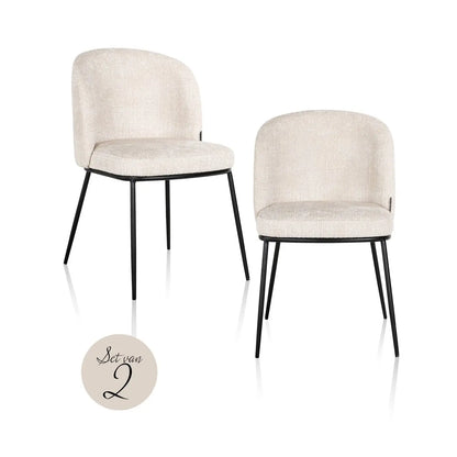 Dining chair Elvi niagara beige fire retardant (Set of 2)