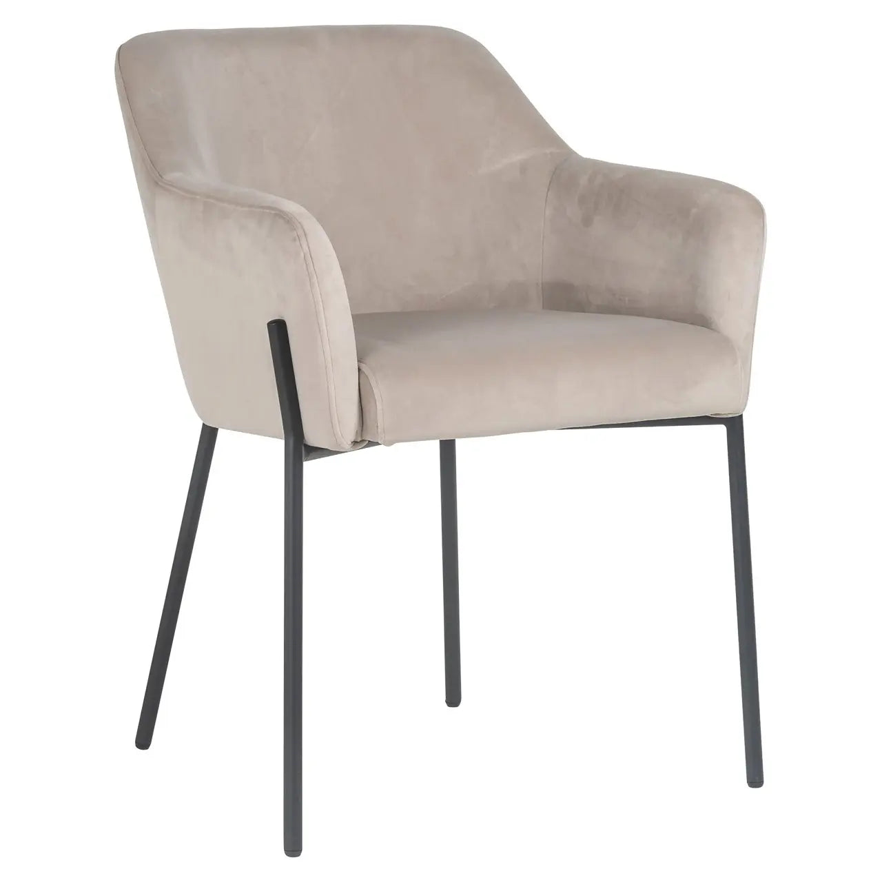 Dining chair Fay khaki velvet fire retardant
