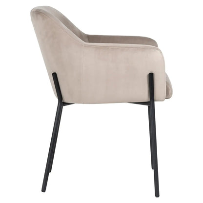 Dining chair Fay khaki velvet fire retardant