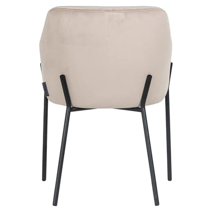 Dining chair Fay khaki velvet fire retardant