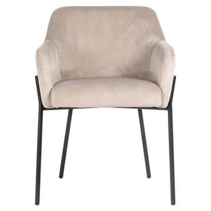 Dining chair Fay khaki velvet fire retardant