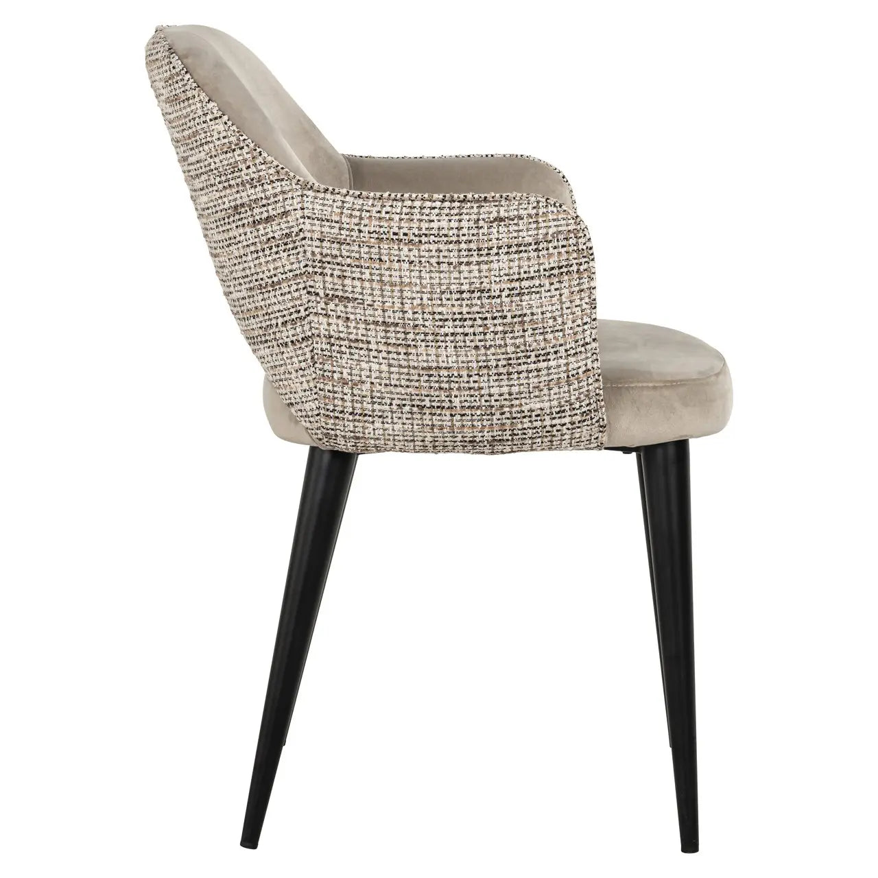 Dining chair Giovanna trendy nature / khaki velvet fire retardant