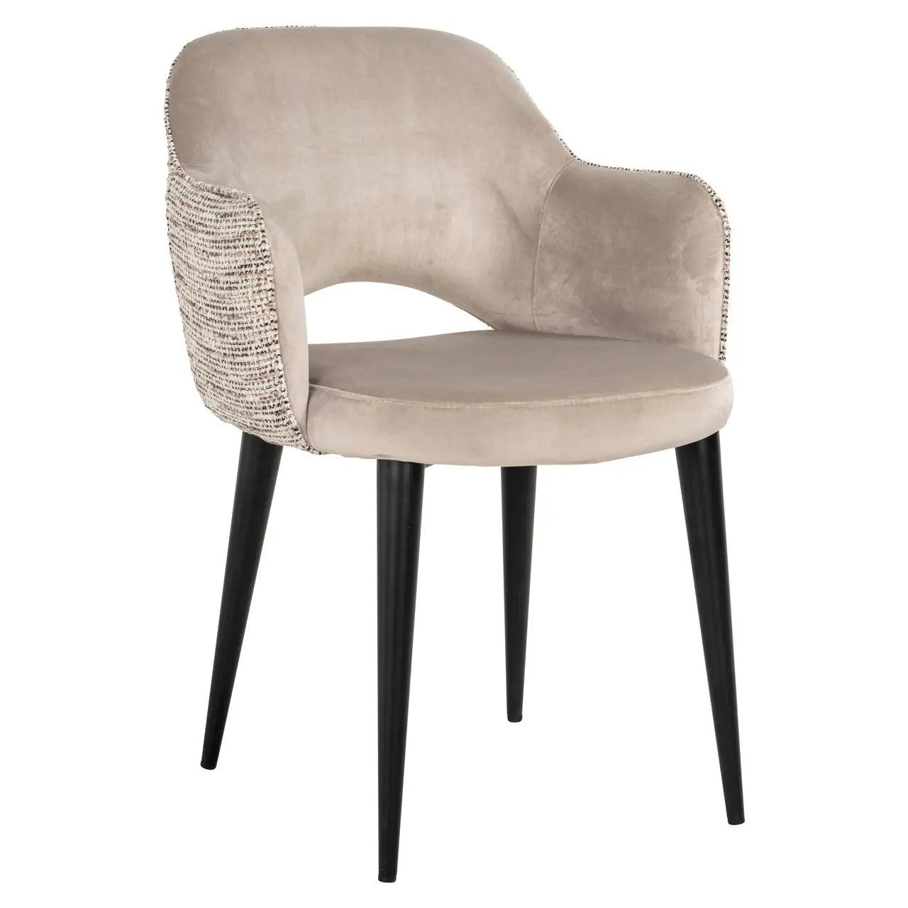 Dining chair Giovanna trendy nature / khaki velvet fire retardant