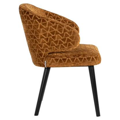 Dining chair Indigo old gold triangle