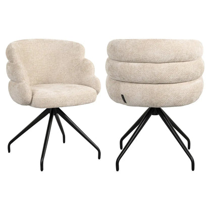 Dining chair Kayla cream unicorn swivel