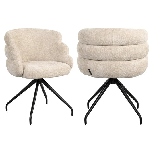 Dining chair Kayla cream unicorn swivel