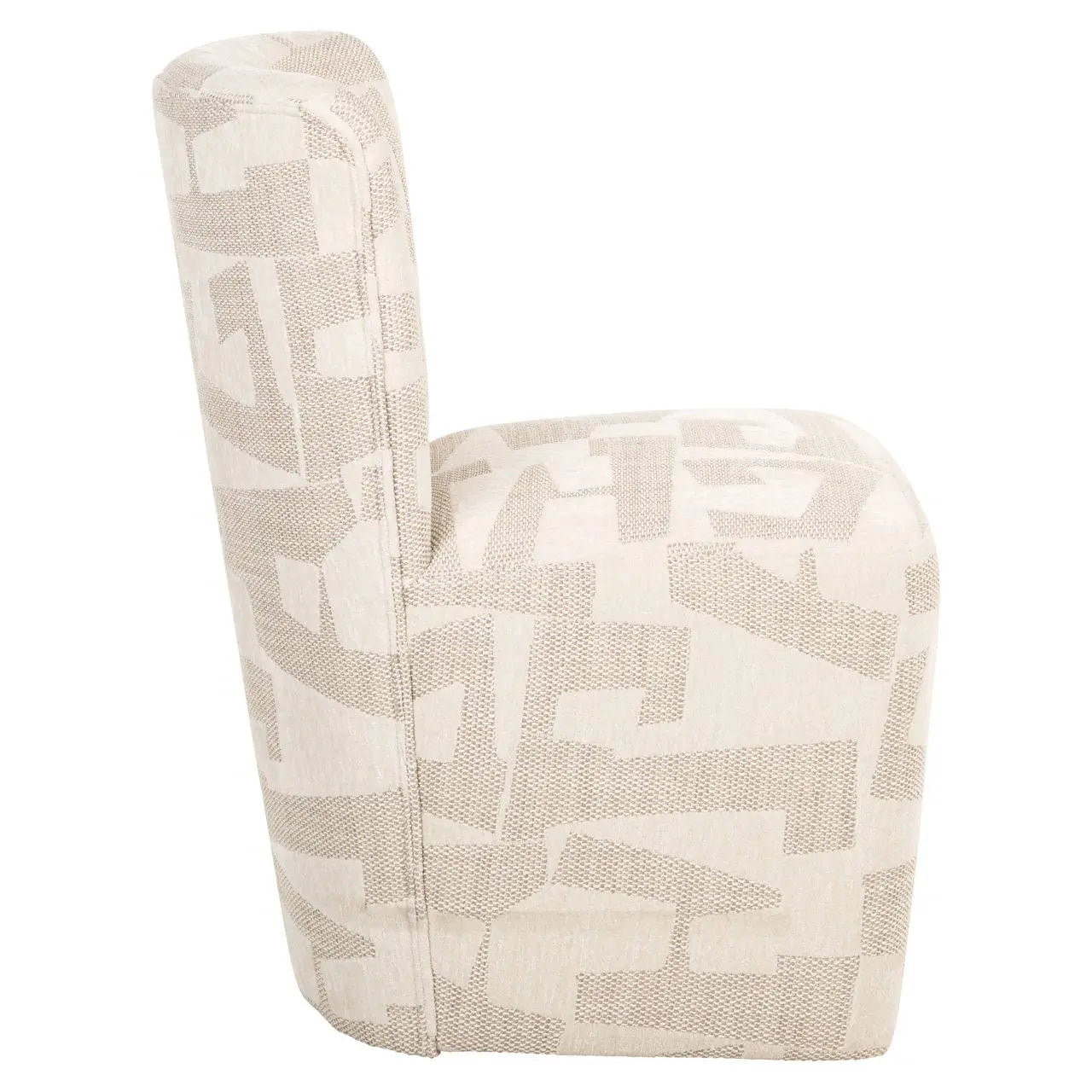 Dining chair Lorain beige graffic on wheels