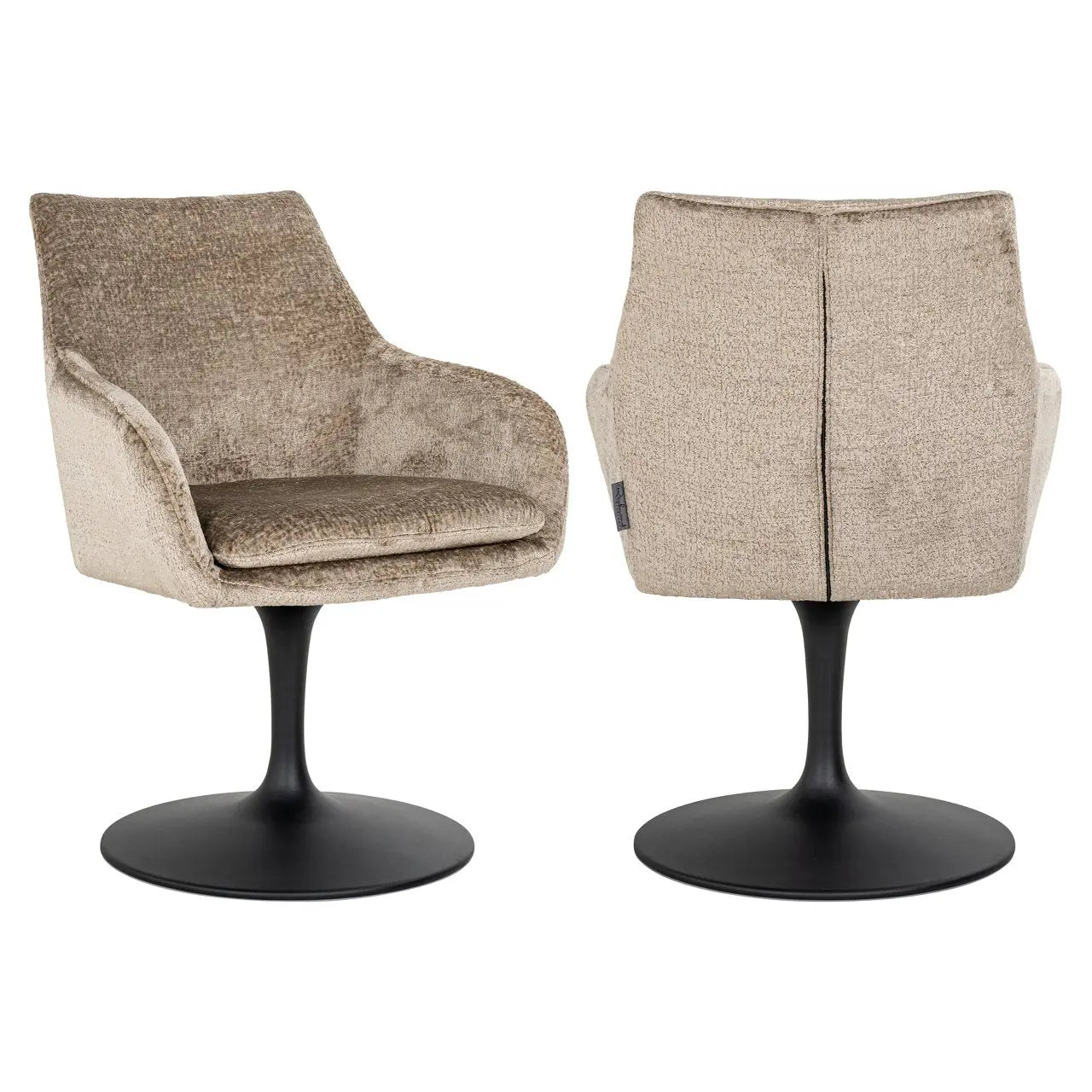 Dining chair Marlon taupe chenille swivel