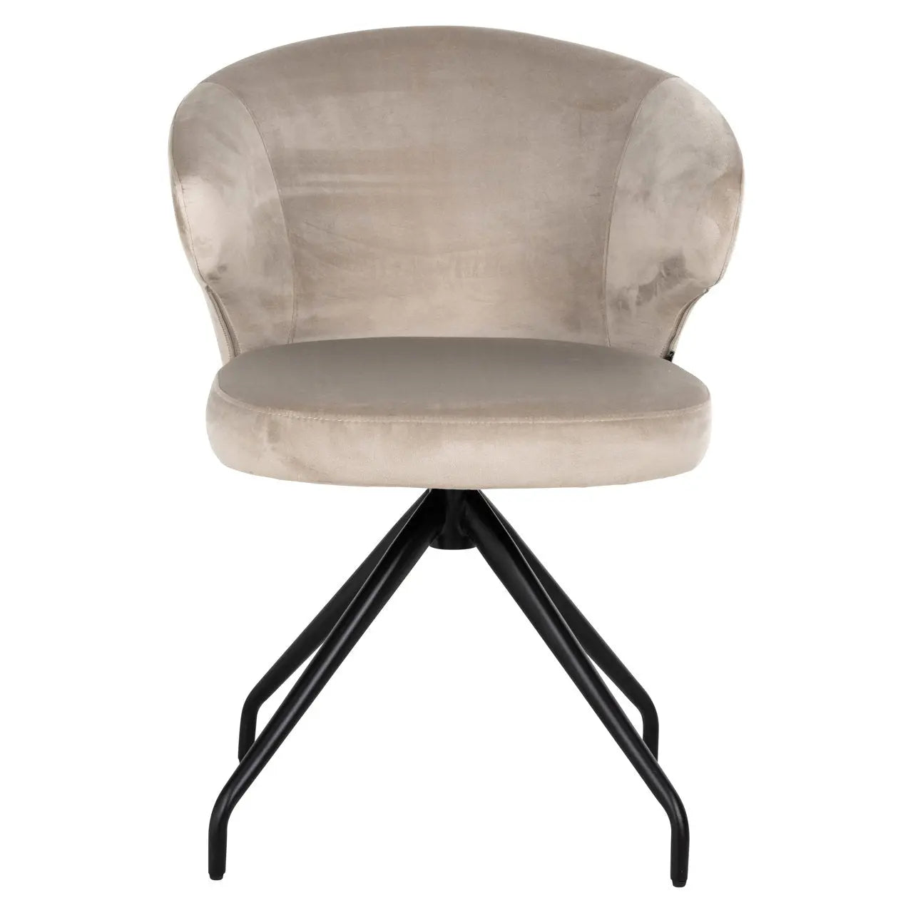 Dining chair Milly khaki velvet swivel