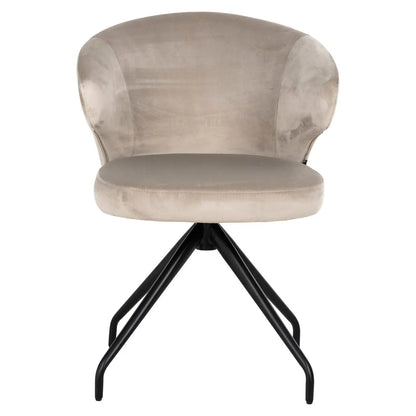 Dining chair Milly khaki velvet swivel