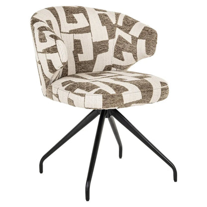 Dining chair Milly moss graffic swivel