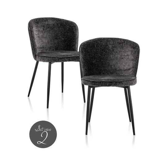 Dining chair Sandy graphite island (Set of 2)