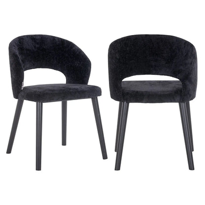 Dining chair Savoy black chenille