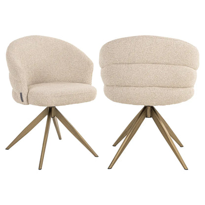 Dining chair Zendaya biscotti swivel fire retardant