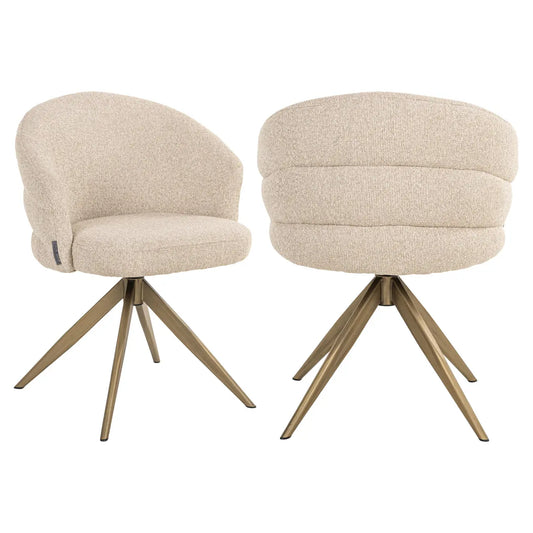 Dining chair Zendaya biscotti swivel fire retardant