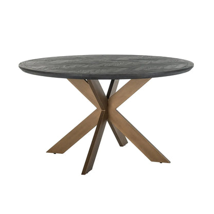 Dining table Blackbone Brass black rustic 140Ø