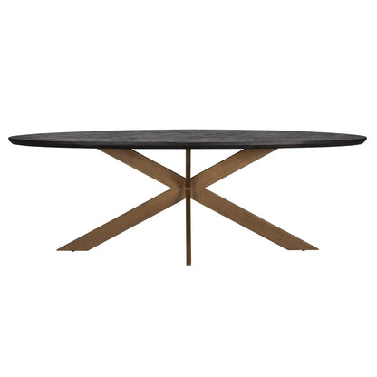 Dining table Blackbone Brass black rustic oval 230
