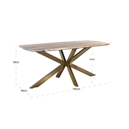 Dining table Bottega Blush beige danish oval 190