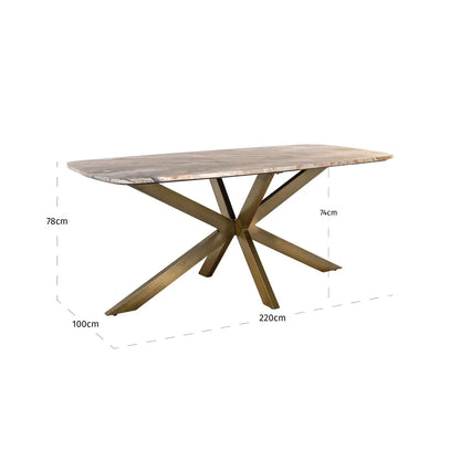 Dining table Bottega Blush beige danish oval 220