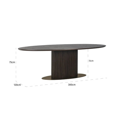 Dining table Luxor brown oval 300