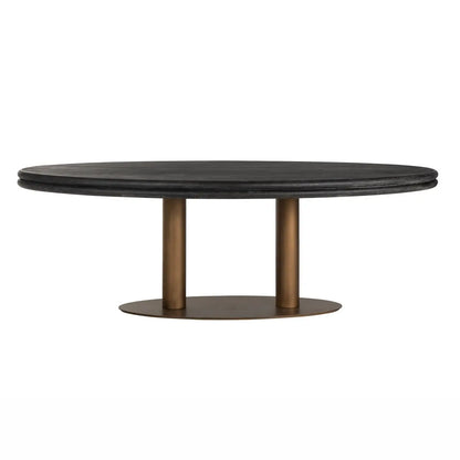 Dining table Macaron black rustic oval 235