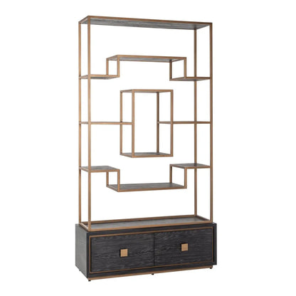 Display cabinet Hunter black rustic