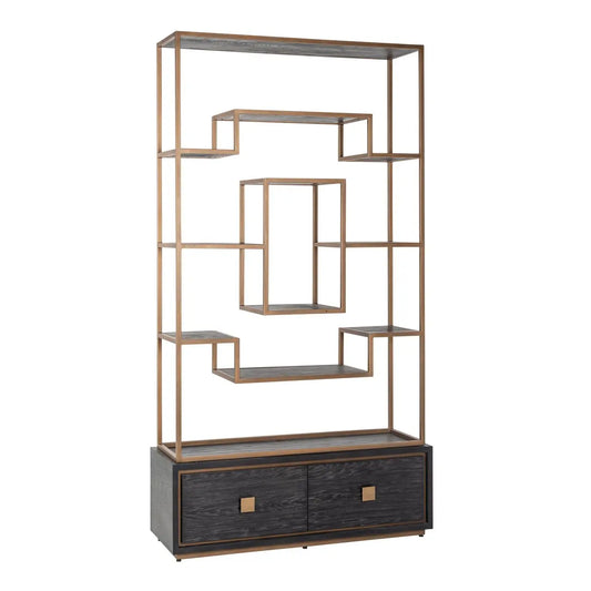 Display cabinet Hunter black rustic