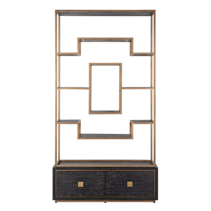 Display cabinet Hunter black rustic