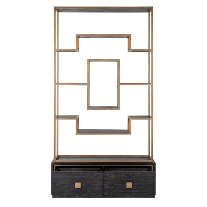 Display cabinet Hunter black rustic