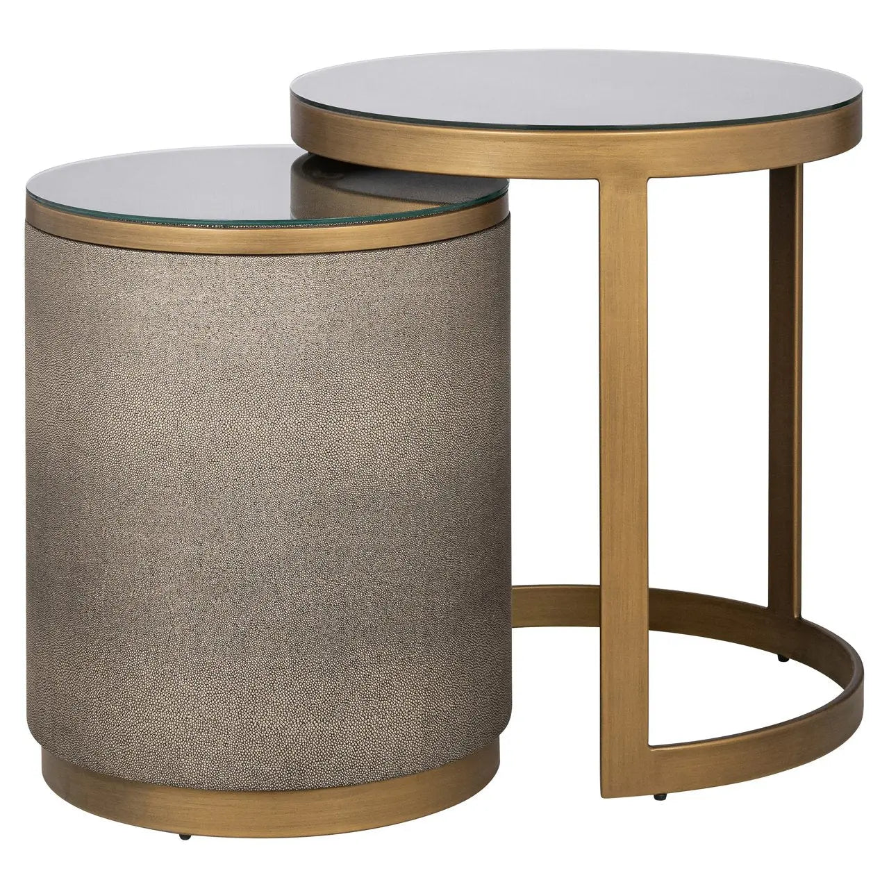 End table Bloomville gold incl. glass (Set of 2)