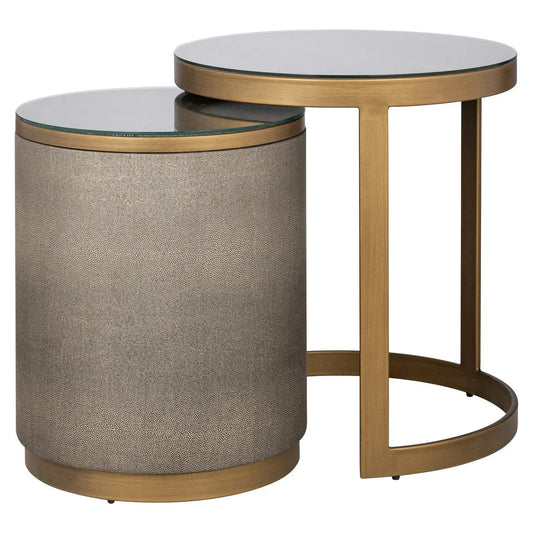 End table Bloomville gold incl. glass (Set of 2)