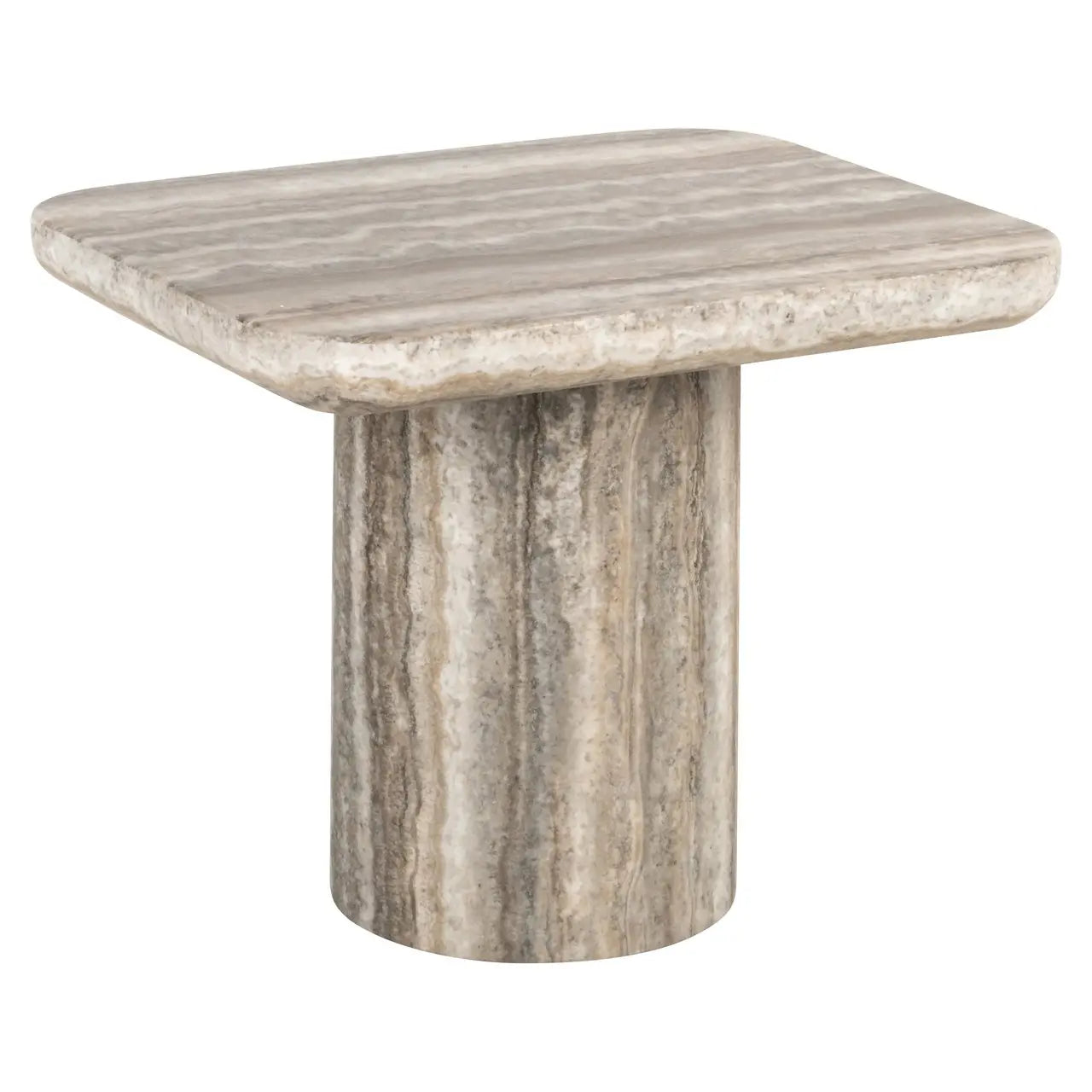 End table Denizly grey faux travertine