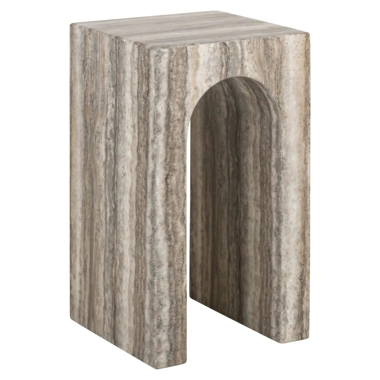 End table Dulce grey faux travertine